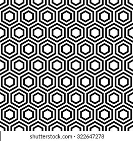 Seamless hexagon pattern with monochrome