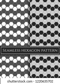 Seamless hexagon pattern. Technolocigal geometric pattern. Science background. 