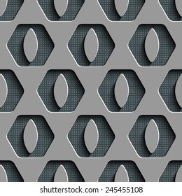Seamless Hexagon Pattern. Vector Gray Background
