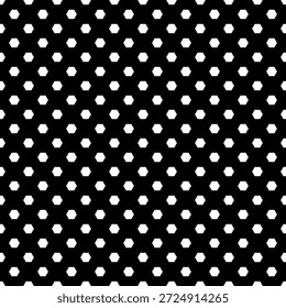 Patrón hexagonal sin costuras. Formas de panal blanco sobre fondo negro. Textura de Vector geométrica futurista para el fondo.