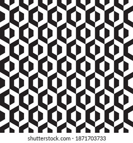 Patrón de arte de op abstracto hexagonal sin soldadura