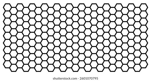 Seamless hexagonal grid pattern with a honeycomb texture on a white background. Ideal for speaker grilles, wallpapers, textiles, and graphic design.