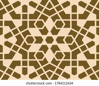 Seamless hexagonal Pattern with brown-cream color combination 