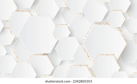 Blanco hexagonal sin soldadura con elementos de Neumorfismo y brillo de oro