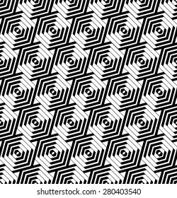 Seamless hexagons pattern. Geometric texture. Vector art.
