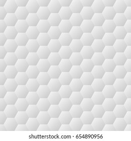 Seamless hexagons white wall texture. Honeycomb background vector pattern