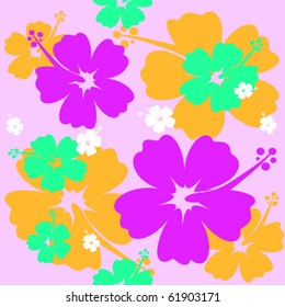 Seamless Hibiscus flower Background
