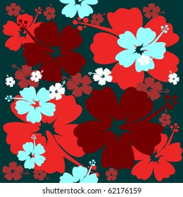 Seamless Hibiscus flower Background