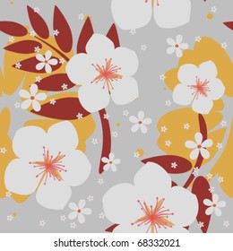 Seamless Hibiscus flower Background