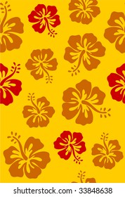 Seamless hibiscus. (See also other backgrounds)