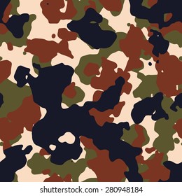 Seamless high contrast woodland camouflage pattern vector