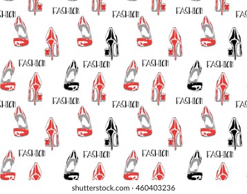 Seamless High Heels Pumps Vector Pattern