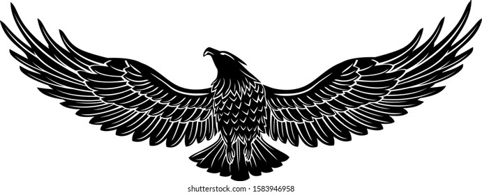 Seamless high quality eagle hawk falcon bird black and white vector. Best for vinyl cut