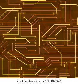 seamless high tech background with circuit board