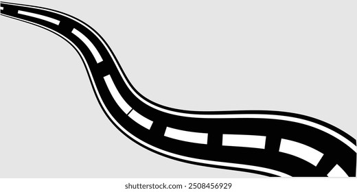 Seamless highway road .Horizontal  asphalt road template. Winding road vector illustration eps 10.