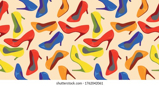 seamless of hills shoes. colour vector illustration.