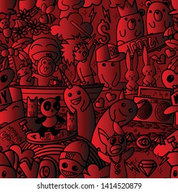Seamless hiphop doodle vector background pattern 