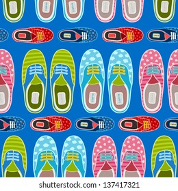 Seamless hipster gumshoes pattern