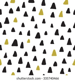 Seamless hipster pattern with triangles in gold and black