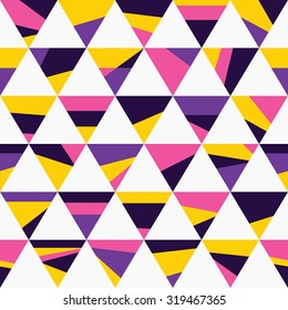 Seamless hipster triangle colorful pattern