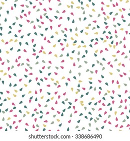 Seamless hipster vector background with raindrops in bright pastel colors. Rough hand drawn pattern for children, baby shower, gift wrapping paper, scrapbook in red, pink, mint green and teal.