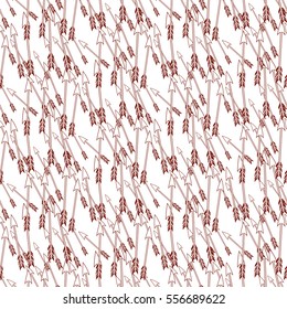 Seamless historical pattern with flying arrows, medieval or tribal weapon, eps10 vector