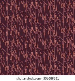 Seamless historical pattern with flying arrows, medieval or tribal weapon, eps10 vector