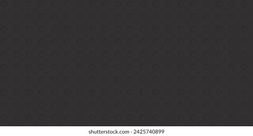 Seamless hole pattern on matte black metal sheet background vector illustration.