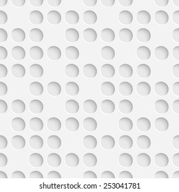 Seamless Hole Pattern. Vector Soft Background. Regular White Texture