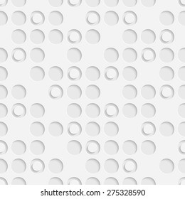 Seamless Hole Pattern. Vector Soft Background. Regular White Texture