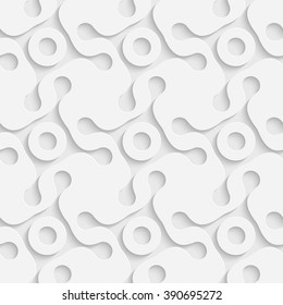 Seamless Hole Pattern. Vector Soft Background. Regular White Texture