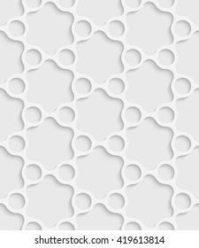 Seamless Hole Pattern. Vector Soft Background. Regular White Texture