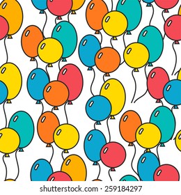 Seamless, holiday background with balloons, decorative background for design