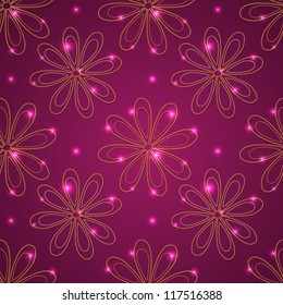 Seamless holiday floral hand-drawn pattern. Seamless pattern can be used for wallpaper, pattern fills, web page background,surface textures. Floral abstract background