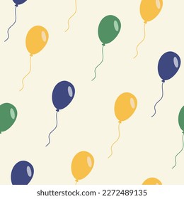 Seamless holiday pattern with colorful balls