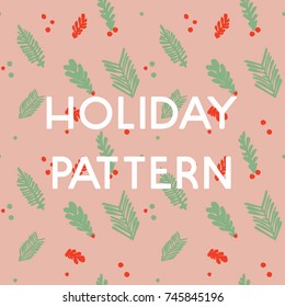 Seamless Holiday Vector Pattern in Pink