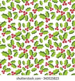Seamless Holly Berry Pattern