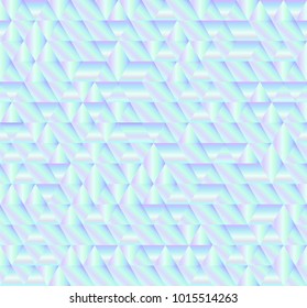 Seamless holographic abstract pattern. Geometric print composed of triangles and polygons. Hologram background.