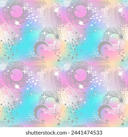 Seamless holographic background. y2k vibes, Trendy nostalgia design.
