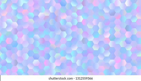 Seamless Holographic Gradient Hexagonal Vector Pattern  Iridescent Sparkling Polygonal Background  Fantasy Blue  Pink  Aqua   Purple Glittering Texture  Repeating Pattern Tile Swatch Included 