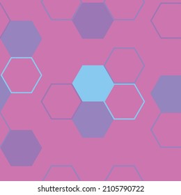 Seamless Holographic Gradient Hexagonal Vector Pattern.  High quality illustration. Honeycomb mesh for surface design.
