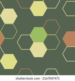 Seamless Holographic Gradient Hexagonal Vector Pattern.  Abstract background.