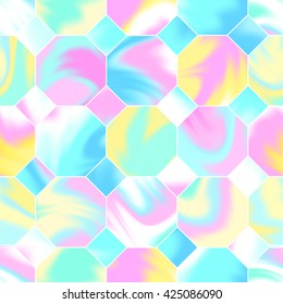 Seamless holographic pattern. The geometric shape. Modern trendy design for cards, posters, book covers, brochures, web banners. Different colors. Abstract vector illustration.