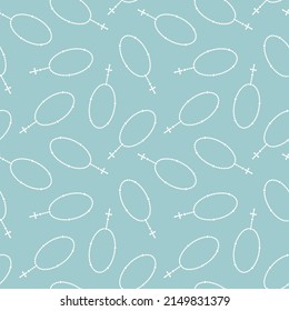 seamless holy rosary beads pattern - vector illustration