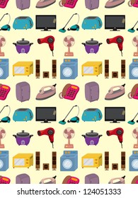 seamless home appliance pattern,cartoon vector illustration