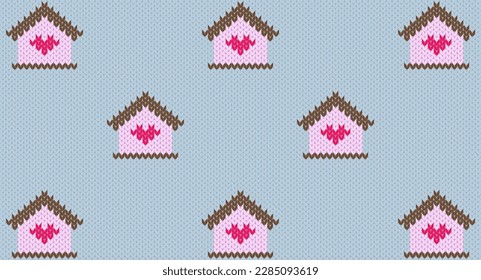 Seamless home knitting pattern, Festive Sweater Design. Seamless Knitted Pattern