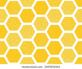 Seamless honey comb pattern. Can be used in textile industry, paper, background, scrapbooking.