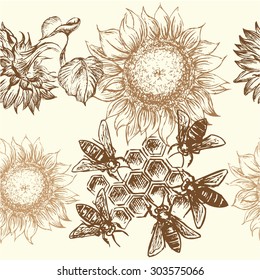 "seamless  honey pattern" for design