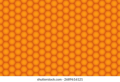 Patrón de panal sin fisuras con hexágonos naranjas brillantes que forman textura geométrica, perfecto para el diseño digital, el concepto de la naturaleza y el fondo creativo.