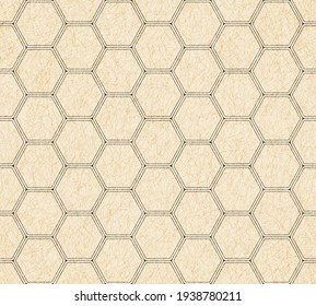 Seamless Honeycomb Pattern. Hexagon vector texture vintage neutral background
